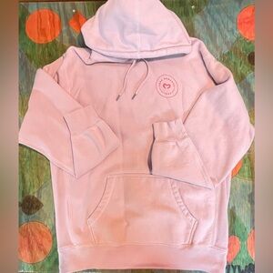 Pure Romance Pink Hoodie Hooded Sweatshirt Thick Heavy Warm Logo Drawstring Larg